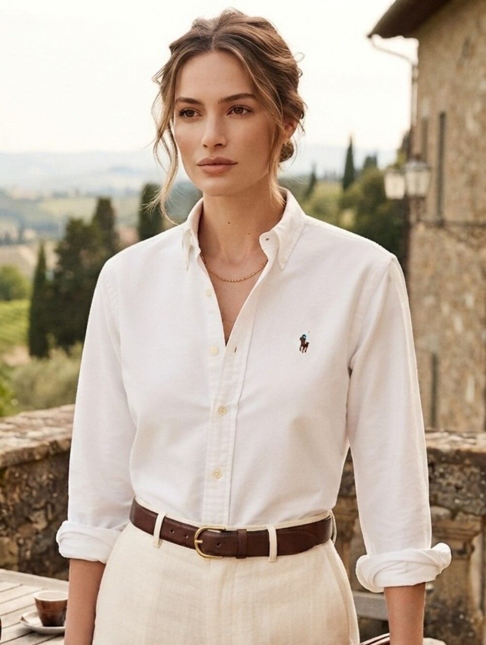 NWOT Polo Ralph Lauren XS White Oxford Shirt Quiet Luxury Old Money Classic Prep